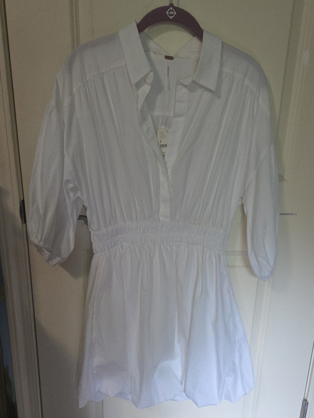 NWT Free People White Bubble Hem Dress